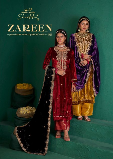Zareen By Shiddat Viscose Velvet Salwar Kameez 